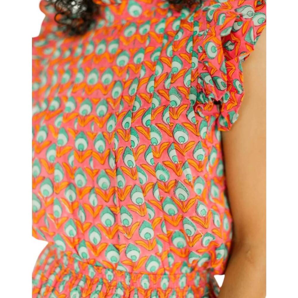 NEW VICTORIA DUNN jasmine ruffle sleeve blouse in golden poppy - Picture 2 of 3